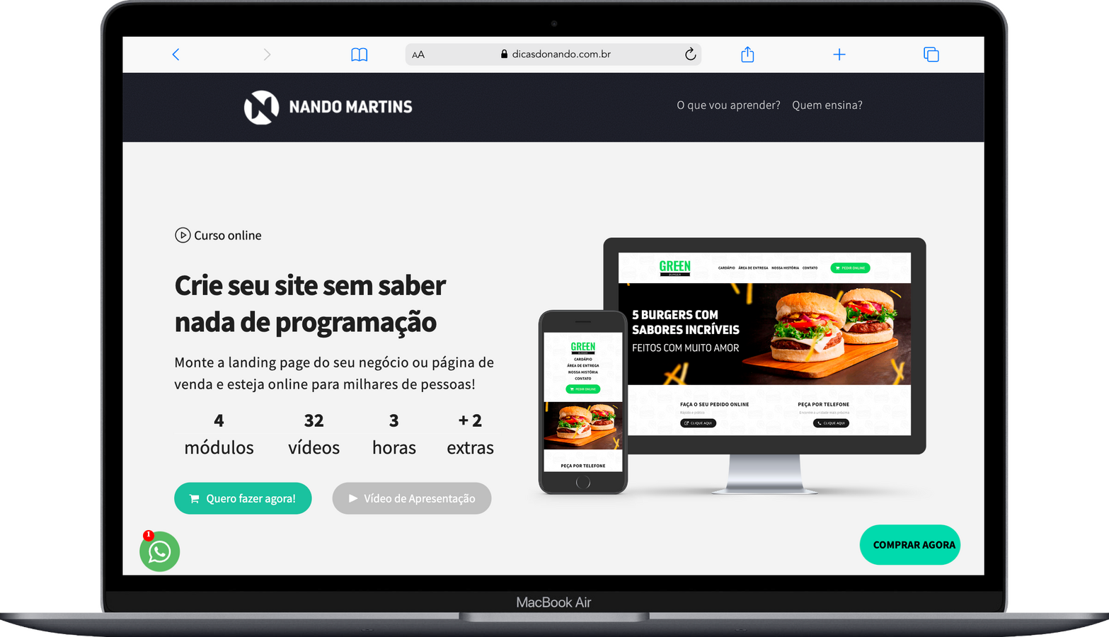 Landing Page de venda (página demonstração)